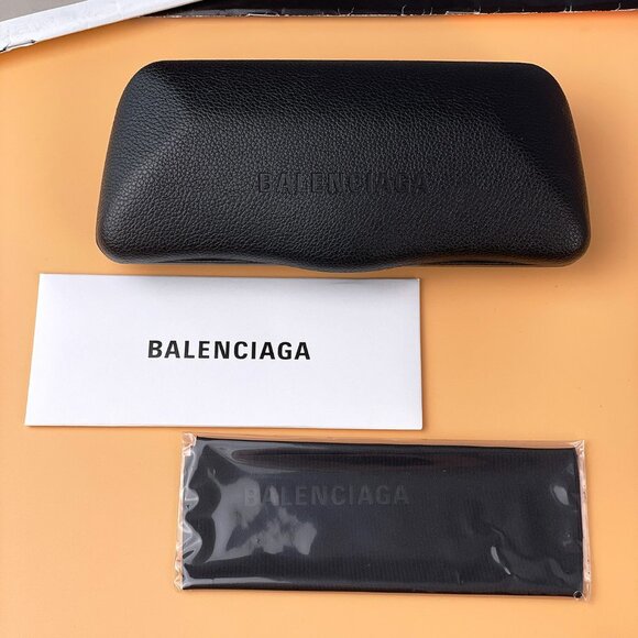 Balenciaga BB0096S 004 BRAND NEW Sunglasses Violet Gold Gray Rectangle Unisex